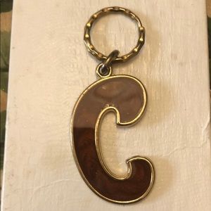Initial C key ring holder, resin embossed NEW
